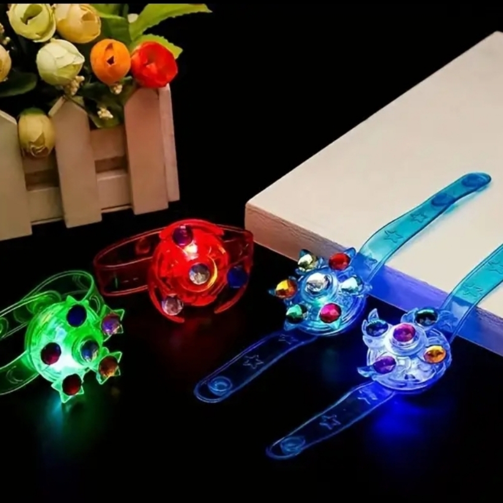 12 pcs LED Light Up Fidget Spinner Party Favors Set, Colorful Flashing Bracelets